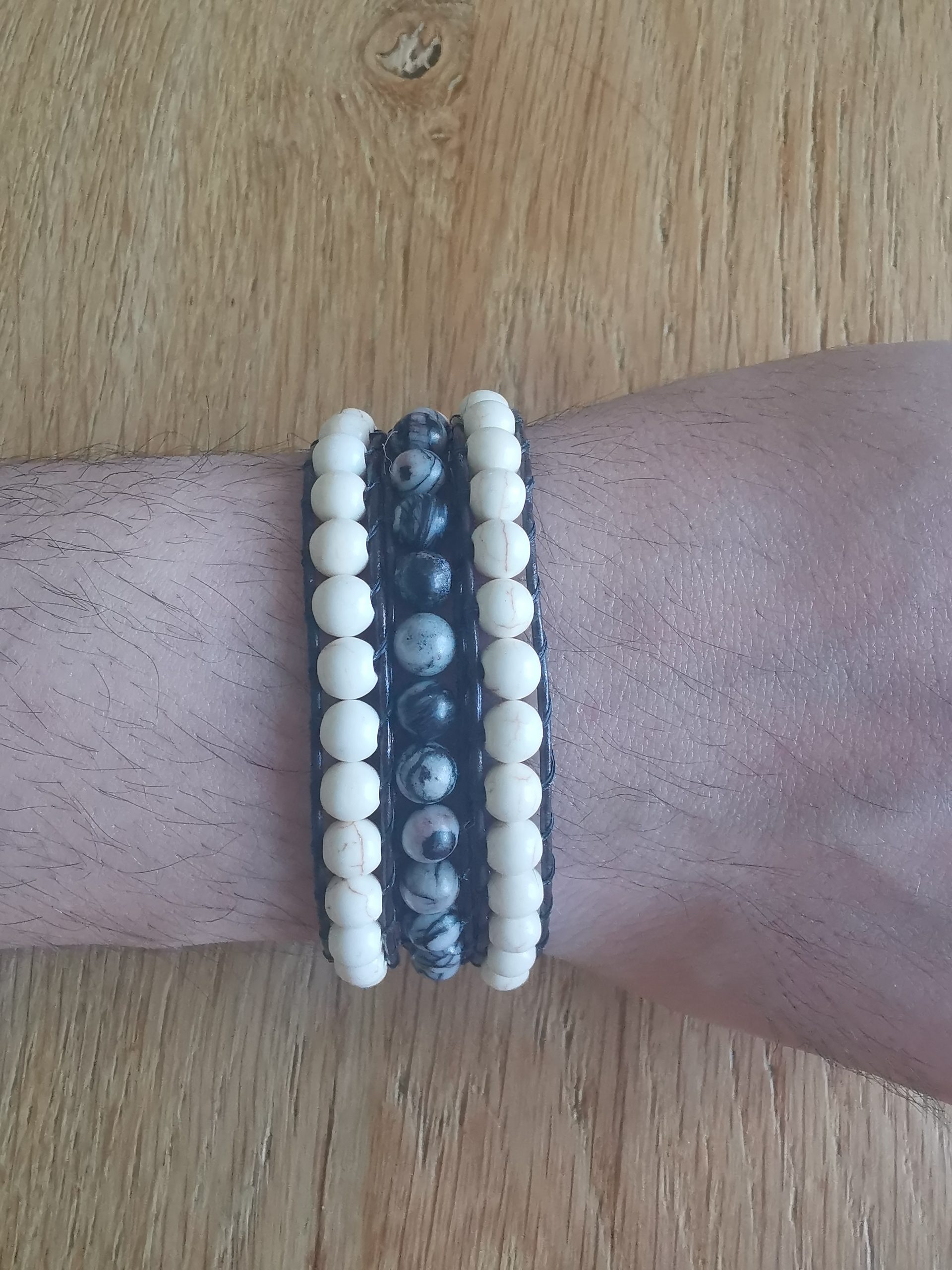 Wrap 3 rangs howlite & jaspe – Image 3